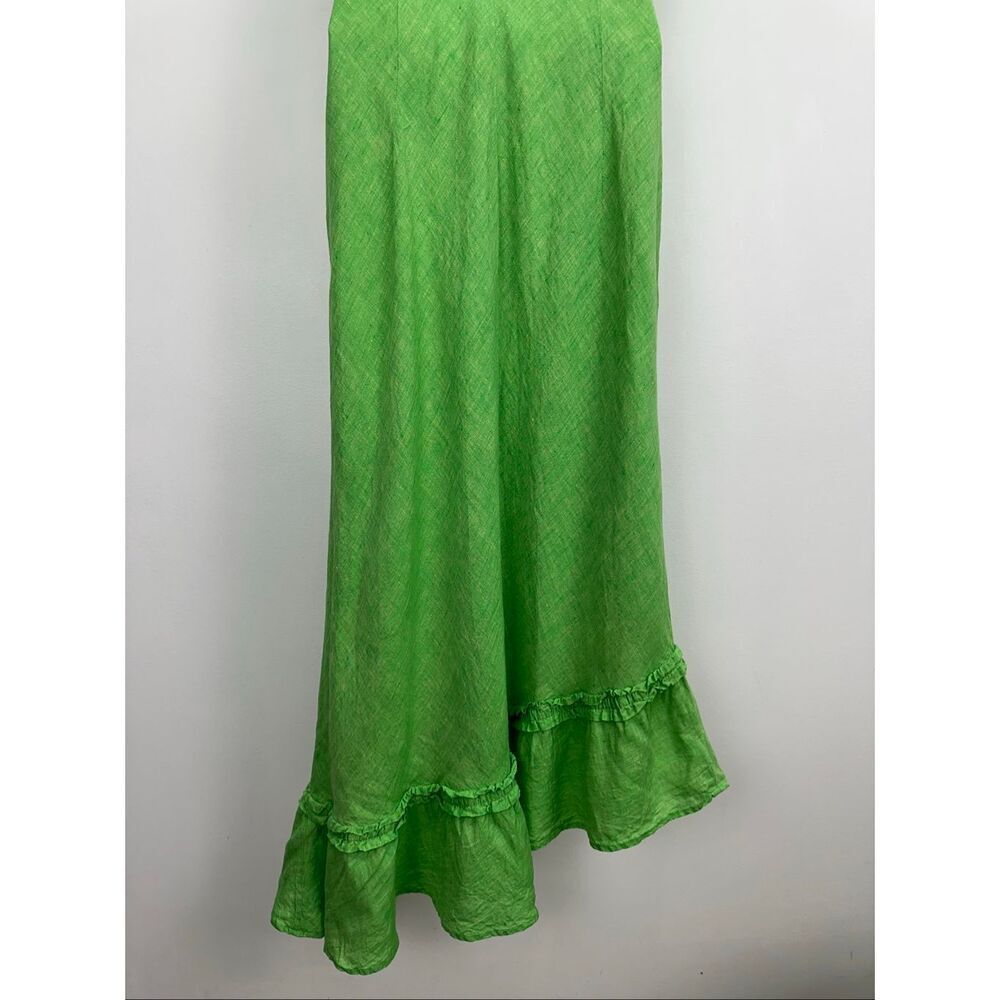 Banana Republic Women’s Y2K Spring Green Linen Spaghetti Strap Asymmetrical Hem - Picture 12 of 12